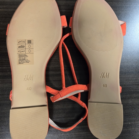 [NEW] H&M Red/Orange Bow Sandals Size 8.5 - Picture 6 of 6